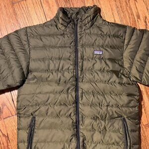 patagonia BOYS XL/women irridescent brown puffer gorpcore down cabincore jacket